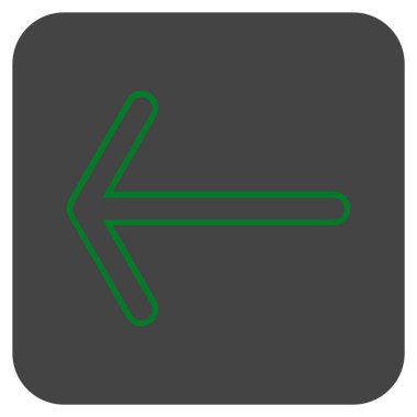 Düz sol ok vektör simgesi kare