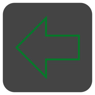 Düz sol ok vektör simgesi kare