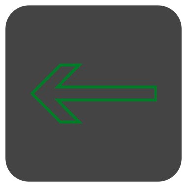 Düz sol ok vektör simgesi kare