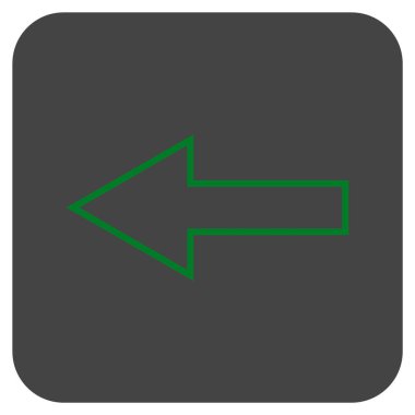 Düz sol ok vektör simgesi kare