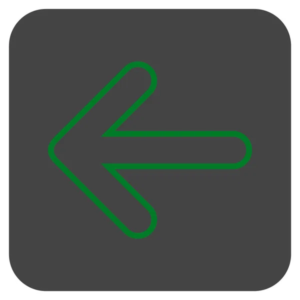 Freccia arrotondata sinistra piatto quadrato icona vettoriale — Vettoriale Stock