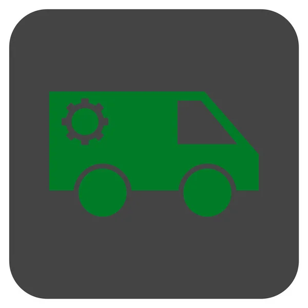Serviço de carro plana vetor quadrado ícone —  Vetores de Stock
