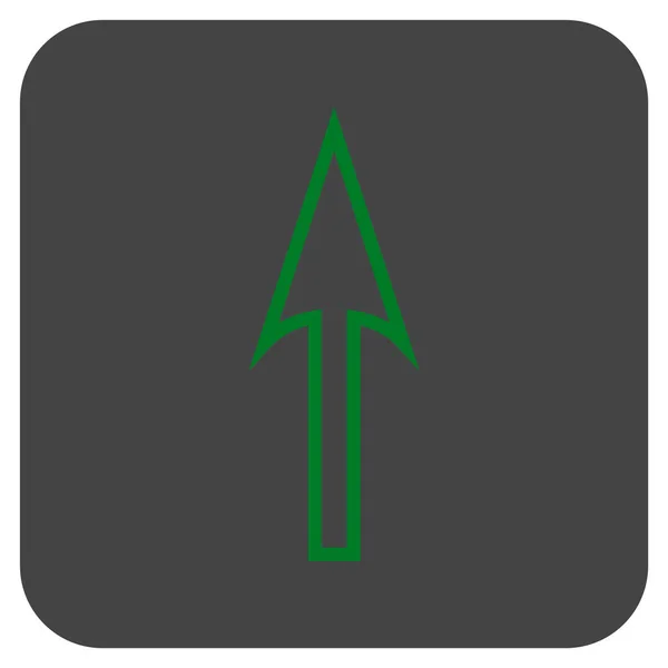 Flecha aguda hacia arriba plana cuadrada Vector icono — Vector de stock