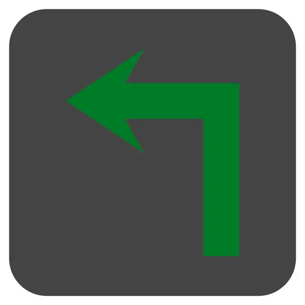 Skręć w lewo płaski kwadrat wektor ikona — Wektor stockowy