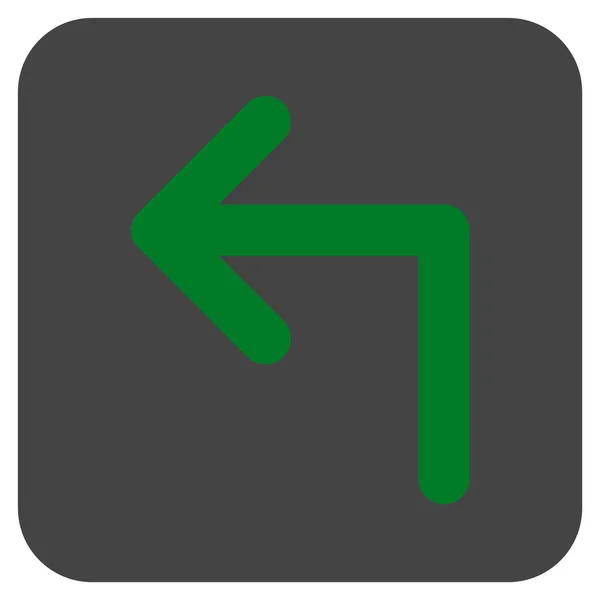 Gire a la izquierda plana cuadrada Vector icono — Archivo Imágenes Vectoriales