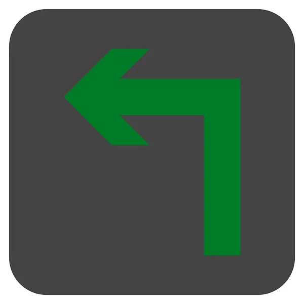 Sväng vänster platt kvadrerade vektor symbol — Stock vektor