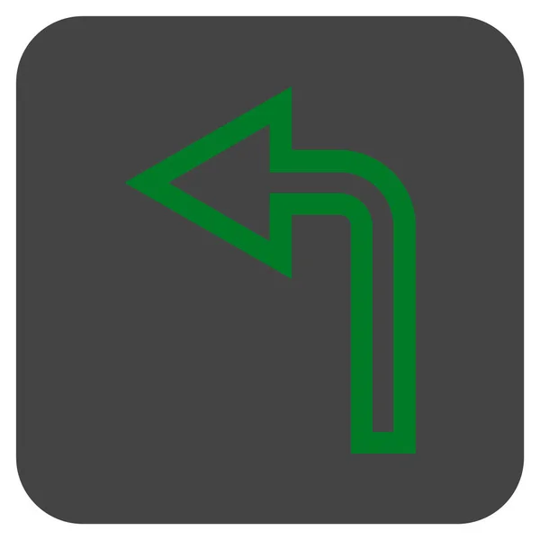 Vire à esquerda plana vetor quadrado ícone —  Vetores de Stock