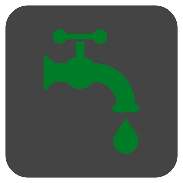 Woda kran płaskiego kwadratu wektor ikona — Wektor stockowy