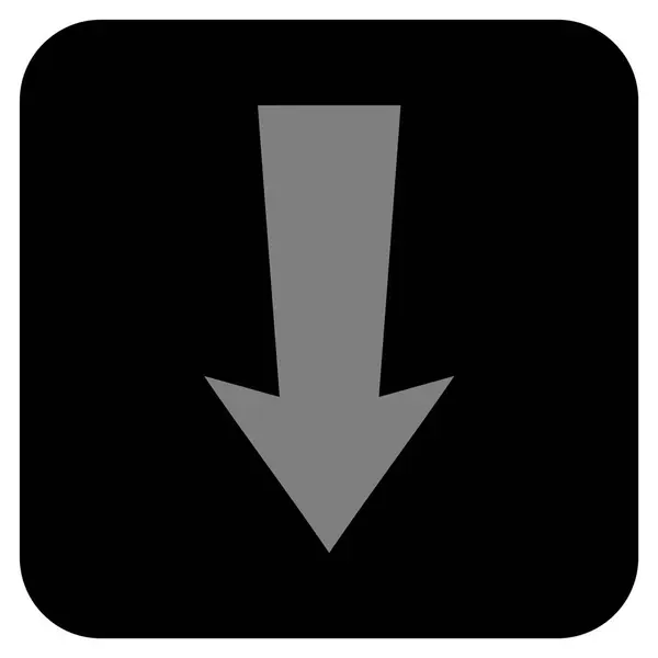 Seta para baixo plana vetor quadrado ícone —  Vetores de Stock