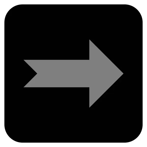 Seta direita plana vetor quadrado ícone — Vetor de Stock
