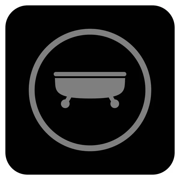Vasca da bagno piatto quadrato icona vettoriale — Vettoriale Stock