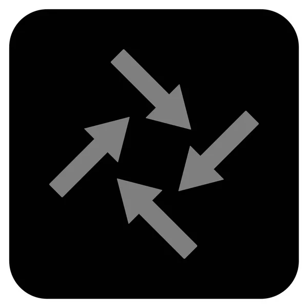 Setas centrípetas Ícone vetorial quadrado plano —  Vetores de Stock