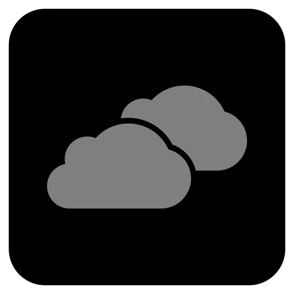 Clouds Flat Squared Vector Icon — Stock Vector