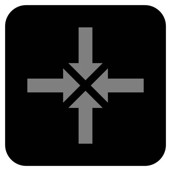Comprimeren van pijlen Platte vierkante Vector Icon — Stockvector