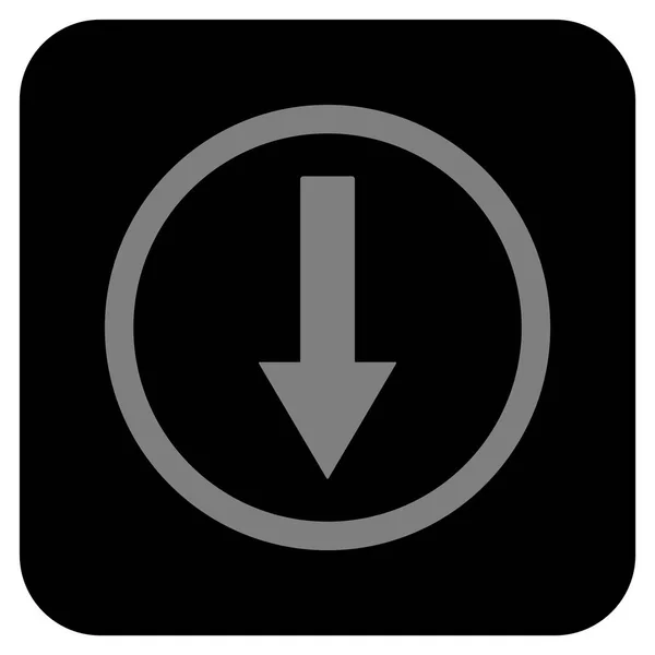 Abajo flecha redondeada plana cuadrada Vector icono — Vector de stock