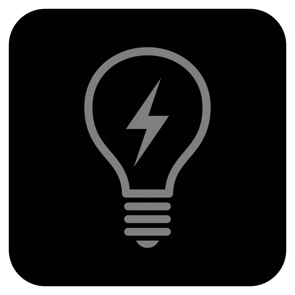 Lâmpada elétrica plana vetor quadrado ícone — Vetor de Stock