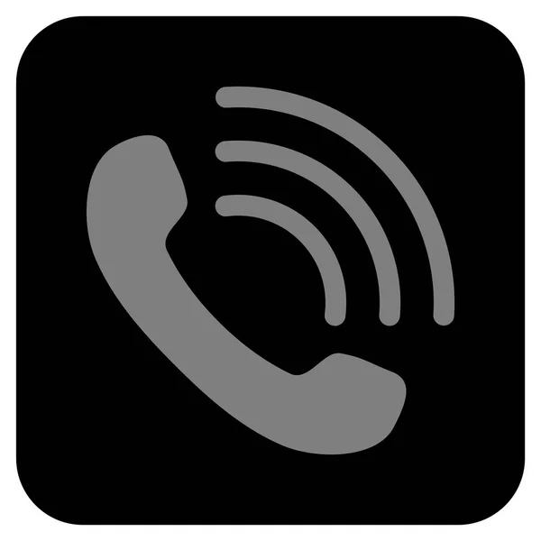 Telefoongesprek Platte vierkante Vector Icon — Stockvector