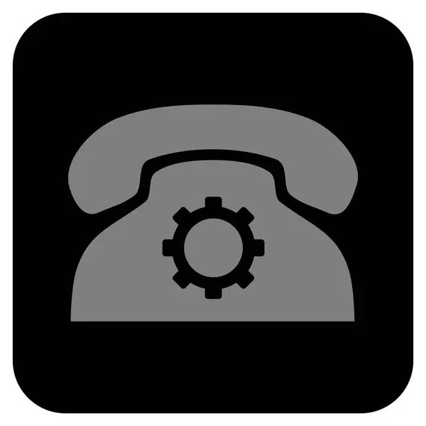 Configurações do telefone Flat Squared Vector Icon —  Vetores de Stock