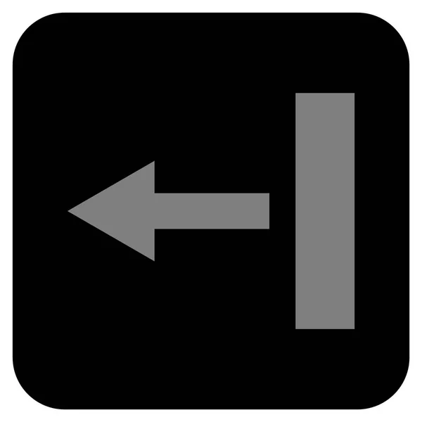 Trek de linker Platte vierkante Vector Icon — Stockvector