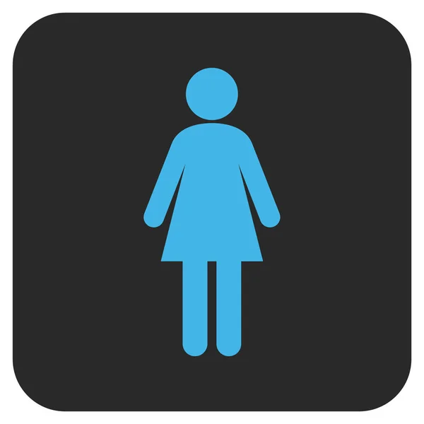 Woman Flat Squared Vector Icon — Stock Vector