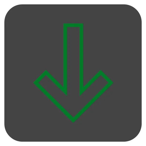 Seta para baixo plana vetor quadrado ícone — Vetor de Stock