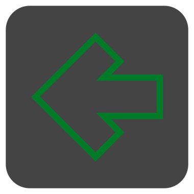 Düz sol ok vektör simgesi kare