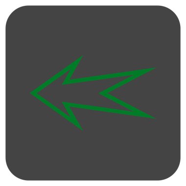 Düz sol ok vektör simgesi kare