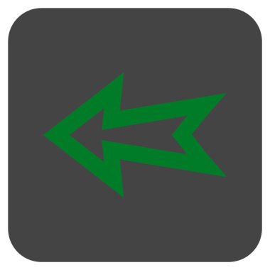 Düz sol ok vektör simgesi kare