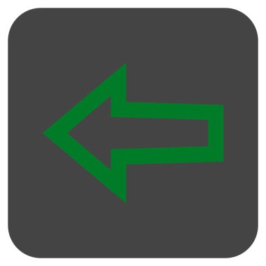 Düz sol ok vektör simgesi kare