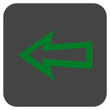 Düz sol ok vektör simgesi kare