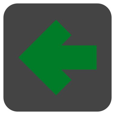 Düz sol ok vektör simgesi kare