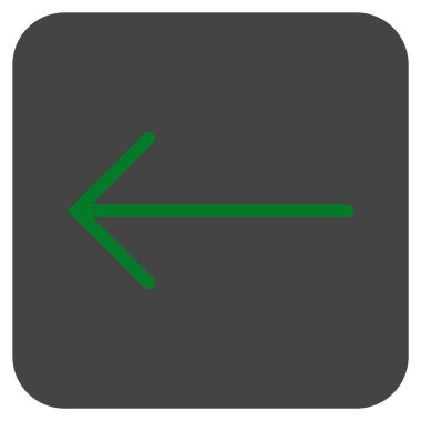 Düz sol ok vektör simgesi kare