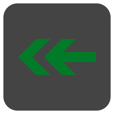 Düz sol ok vektör simgesi kare