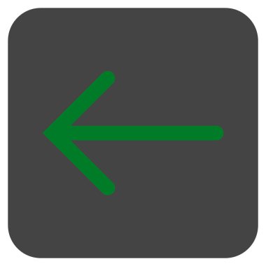 Düz sol ok vektör simgesi kare