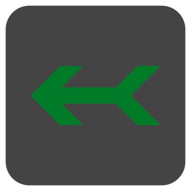 Düz sol ok vektör simgesi kare