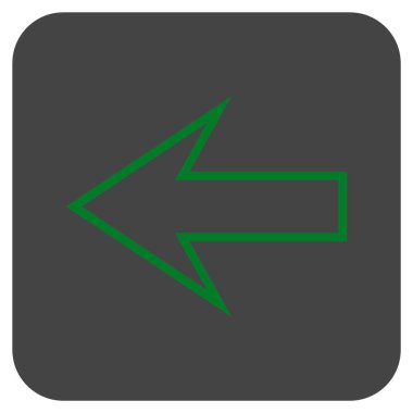 Düz sol ok vektör simgesi kare