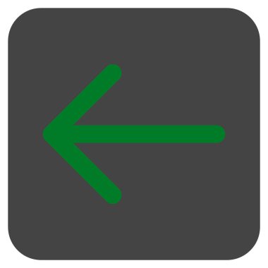 Düz sol ok vektör simgesi kare