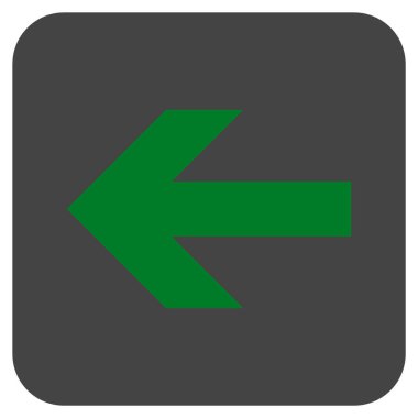 Düz sol ok vektör simgesi kare