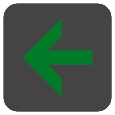 Düz sol ok vektör simgesi kare