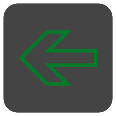 Düz sol ok vektör simgesi kare