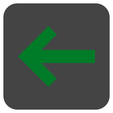 Düz sol ok vektör simgesi kare