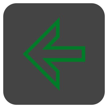 Düz sol ok vektör simgesi kare