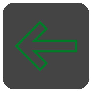 Düz sol ok vektör simgesi kare