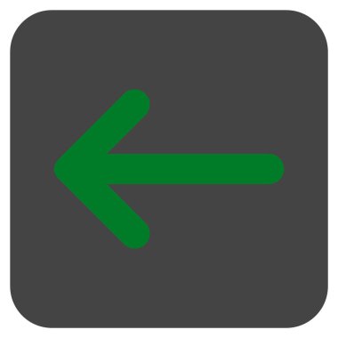 Düz sol ok vektör simgesi kare