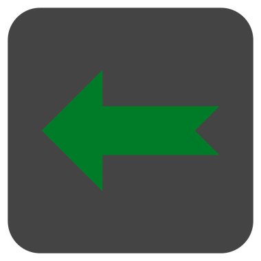 Düz sol ok vektör simgesi kare