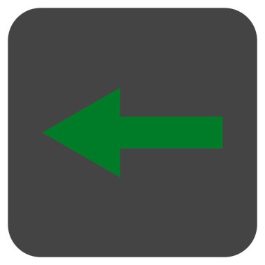 Düz sol ok vektör simgesi kare