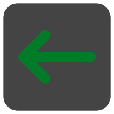 Düz sol ok vektör simgesi kare