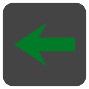 Düz sol ok vektör simgesi kare