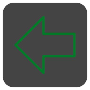 Düz sol ok vektör simgesi kare