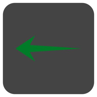 Düz sol ok vektör simgesi kare